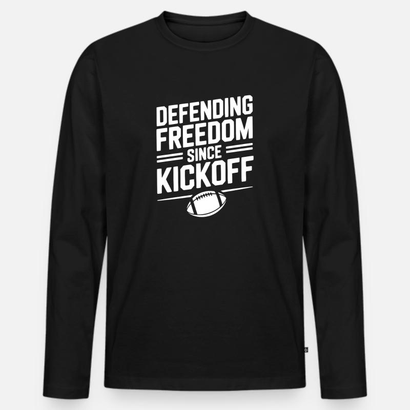 Verteidigung der Freiheit seit Anpfiff - Männer Premium Bio Langarmshirt - Schwarz