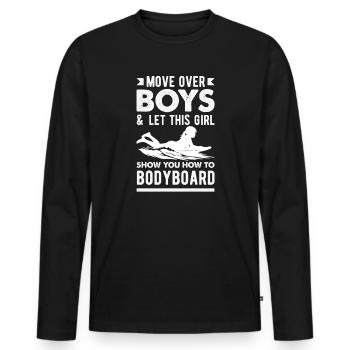 Surfing Surfboarder Bodyboarder - Men's Premium Organic Long Sleeve Shirt - black - Front - Nico (187cm)