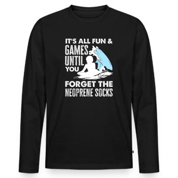 Surfing Surfboarder Bodyboarder - Men's Premium Organic Long Sleeve Shirt - black - Front - Nico (187cm)