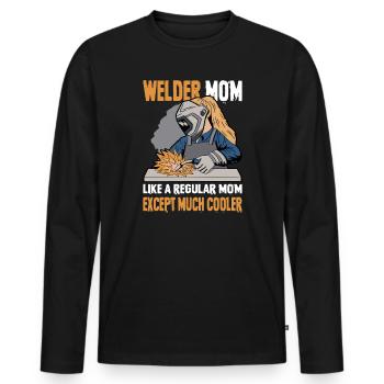 Welder Saying Gifts for Metalworkers - Men's Premium Organic Long Sleeve Shirt - black - Front - Nico (187cm)