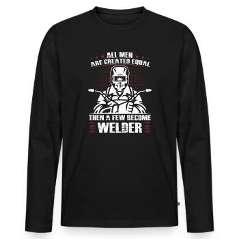 Welder Saying Gifts for Metalworkers - Men's Premium Organic Long Sleeve Shirt - black - Front - Nico (187cm)
