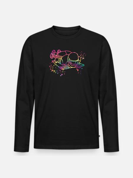 Skeleton Bobsleigh Winter Sports Sled - Men's Premium Organic Long Sleeve Shirt - black