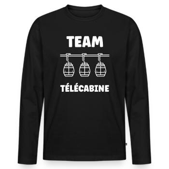 Gondola Team - Men's Premium Organic Long Sleeve Shirt - black - Front - Nico (187cm)