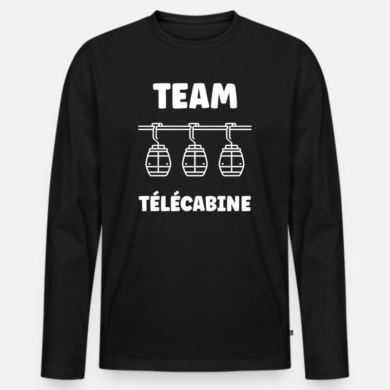 Gondelteam - Männer Premium Bio Langarmshirt - Schwarz