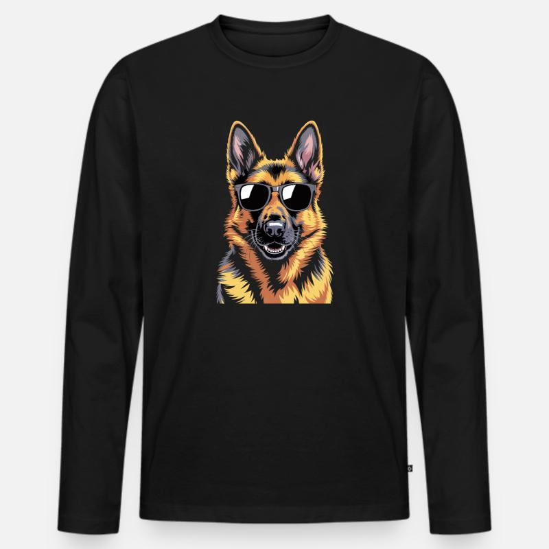 Deutscher Schäferhund - Männer Premium Bio Langarmshirt - Schwarz