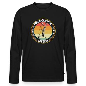 Archery Post Apocalyptic Life Skill - Men's Premium Organic Long Sleeve Shirt - black - Front - Nico (187cm)
