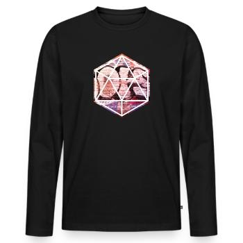 Geometrisches Graffiti-Prisma über Ziegelmauer - Männer Premium Bio Langarmshirt - Schwarz - Vorne - Nico (187cm)