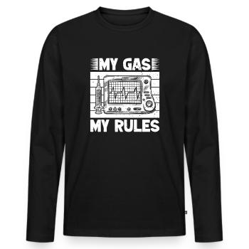 Anesthesiologist Gas My Rules Anesthesia - Männer Premium Bio Langarmshirt - Schwarz - Vorne - Nico (187cm)