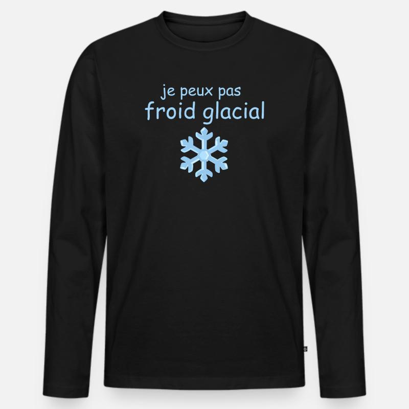 Chill Eisblaue Schneeflocke - Männer Premium Bio Langarmshirt - Schwarz