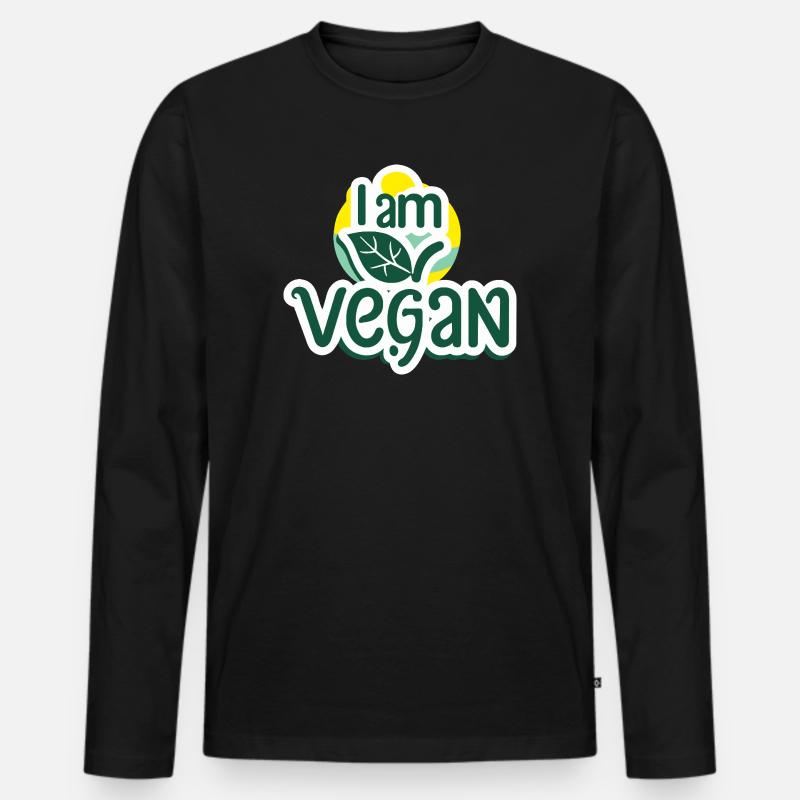Ich bin Veganer. - Männer Premium Bio Langarmshirt - Schwarz