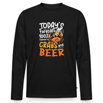 Krebs und Bier Vorhersage Design - Männer Premium Bio Langarmshirt - Schwarz - Vorne - Nico (187cm)