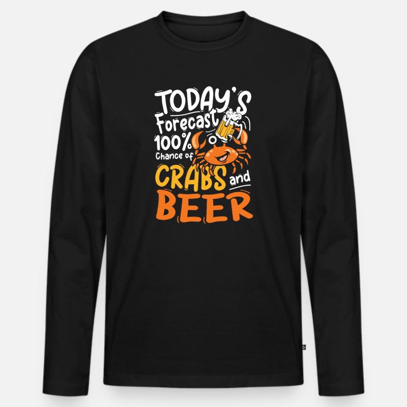 Krebs und Bier Vorhersage Design - Männer Premium Bio Langarmshirt - Schwarz