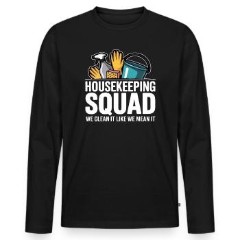 Funny Cleaning Design - Men's Premium Organic Long Sleeve Shirt - black - Front - Nico (187cm)