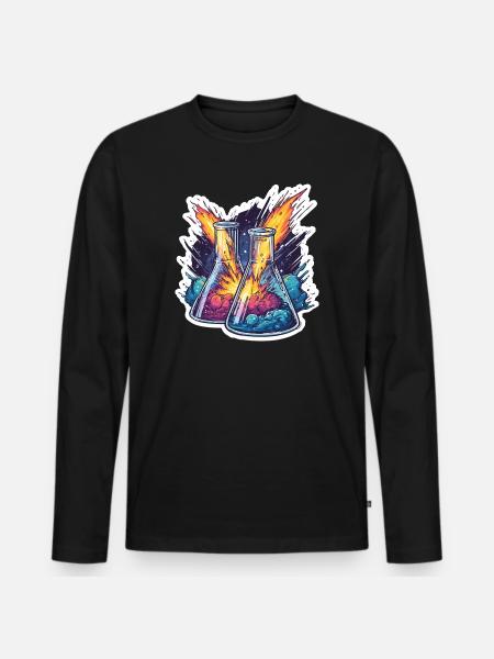 Lab Geek Bildungsquadrantid Meteorstrom-Erlebnis - Männer Premium Bio Langarmshirt - Schwarz