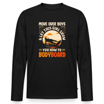 Surfing Surfboarder Bodyboarder - Men's Premium Organic Long Sleeve Shirt - black - Front - Nico (187cm)