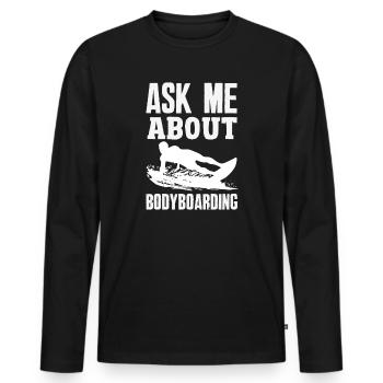 Surfing Surfboarder Bodyboarder - Men's Premium Organic Long Sleeve Shirt - black - Front - Nico (187cm)