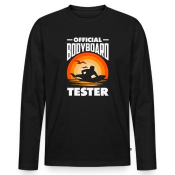 Surfing Surfboarder Bodyboarder - Men's Premium Organic Long Sleeve Shirt - black - Front - Nico (187cm)