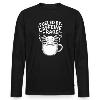 Dictons du café Caféine Cadeau drôle de café - T-shirt manches longues Premium bio Homme - noir - Devant - Nico (187cm)