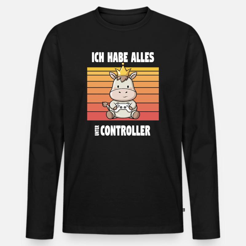 gaming animal design - Männer Premium Bio Langarmshirt - Schwarz