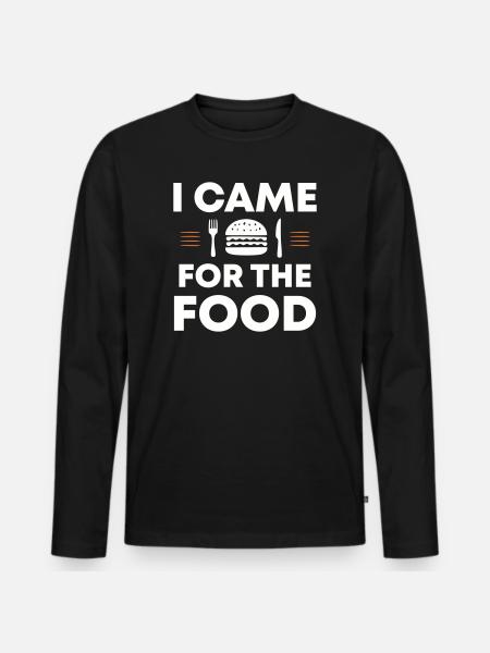 Ich kam wegen des Essens | Came for the food - Männer Premium Bio Langarmshirt - Schwarz