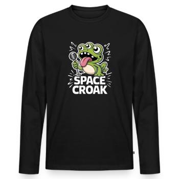  Space Croak Alien Frosch Sänger Lustiger Weltraum - Männer Premium Bio Langarmshirt - Schwarz - Vorne - Nico (187cm)
