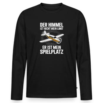  Der Himmel Ist Nicht Mein Limit Er Ist Mein - Männer Premium Bio Langarmshirt - Schwarz - Vorne - Nico (187cm)
