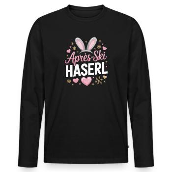 Après-ski bunny hut fun Skier ski bunny - Men's Premium Organic Long Sleeve Shirt - black - Front - Nico (187cm)
