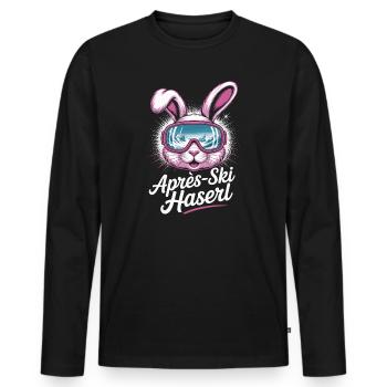 Après-ski bunny hut fun Skier ski bunny - Men's Premium Organic Long Sleeve Shirt - black - Front - Nico (187cm)