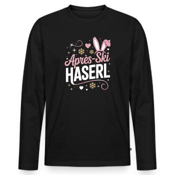 Après-ski bunny hut fun Skier ski bunny - Men's Premium Organic Long Sleeve Shirt - black - Front - Nico (187cm)