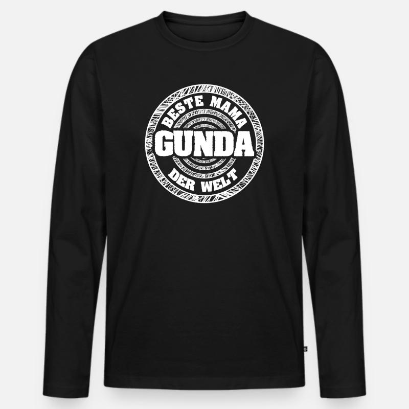 Gunda als Mutter - Männer Premium Bio Langarmshirt - Schwarz