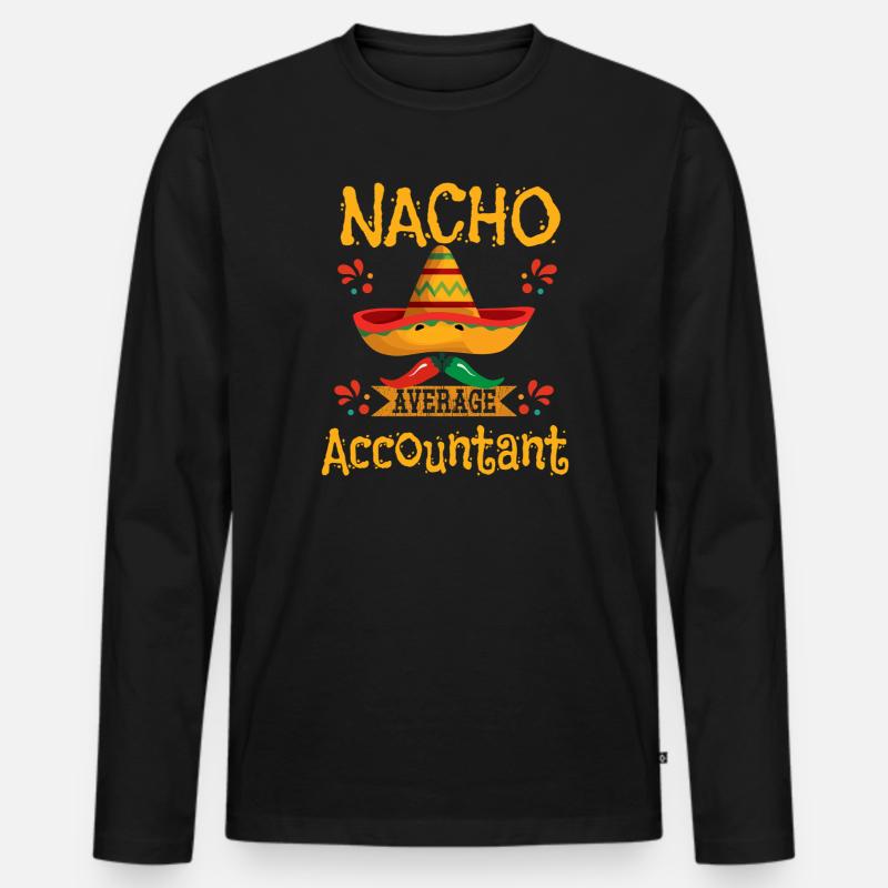 Nacho Durchschnittlicher Buchhalter - Männer Premium Bio Langarmshirt - Schwarz