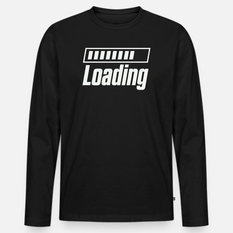 Loading Ladebalken - Männer Premium Bio Langarmshirt - Schwarz
