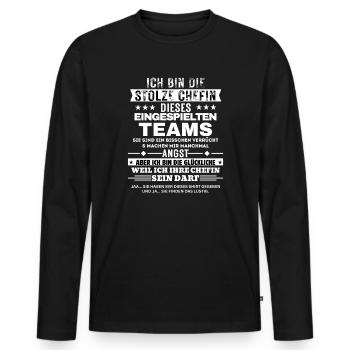 le fier patron de cette équipe bien entraînée - T-shirt manches longues Premium bio Homme - noir - Devant - Nico (187cm)