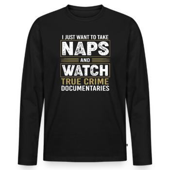 True Crime Krimi - T-shirt manches longues Premium bio Homme - noir - Devant - Nico (187cm)
