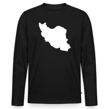 Silhouette de l’Iran - T-shirt manches longues Premium bio Homme - noir - Devant - Nico (187cm)