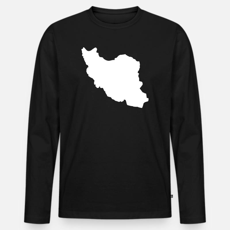 Iran Silhouette - Männer Premium Bio Langarmshirt - Schwarz