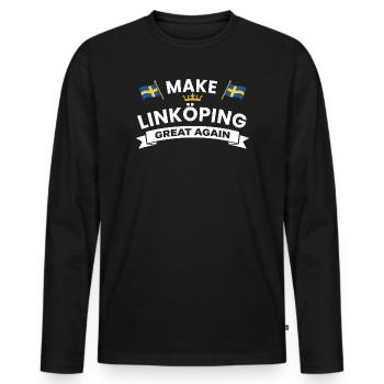 Linköping Une cohésion plus forte - T-shirt manches longues Premium bio Homme - noir - Devant - Nico (187cm)