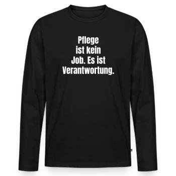 Le soin est une responsabilité - T-shirt manches longues Premium bio Homme - noir - Devant - Nico (187cm)