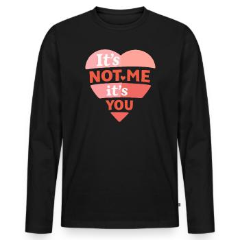 Ce n’est pas moi, c’est toi Citation drôle d’amour - T-shirt manches longues Premium bio Homme - noir - Devant - Nico (187cm)