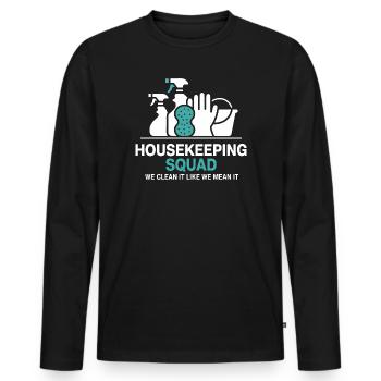Funny Cleaning Design - Men's Premium Organic Long Sleeve Shirt - black - Front - Nico (187cm)