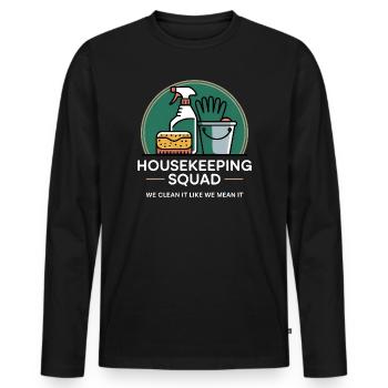 Funny Cleaning Design - Men's Premium Organic Long Sleeve Shirt - black - Front - Nico (187cm)