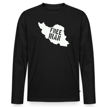 Iran Liberté Iran Libérer l’Iran - T-shirt manches longues Premium bio Homme - noir - Devant - Nico (187cm)