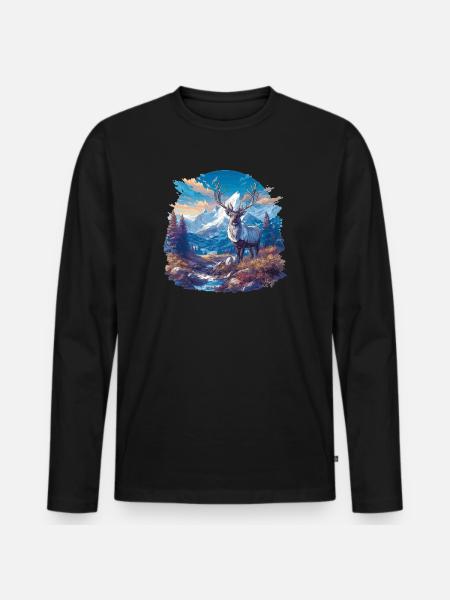 Reindeer Reindeer - Men's Premium Organic Long Sleeve Shirt - black