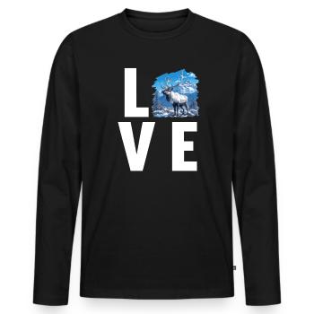 Reindeer Reindeer - Men's Premium Organic Long Sleeve Shirt - black - Front - Nico (187cm)