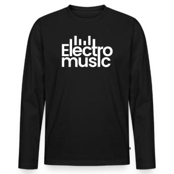 Logo de la musique électro - T-shirt manches longues Premium bio Homme - noir - Devant - Nico (187cm)