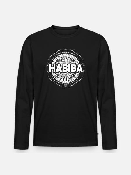 Idée cadeau Habiba - T-shirt manches longues Premium bio Homme - noir