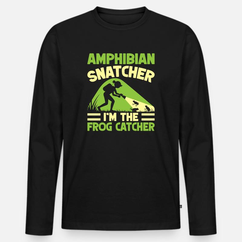 Frog Catcher Amphibian Snatcher Frog - Männer Premium Bio Langarmshirt - Schwarz