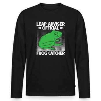 Frog Catcher Leap Adviser Official Frog - Männer Premium Bio Langarmshirt - Schwarz - Vorne - Nico (187cm)