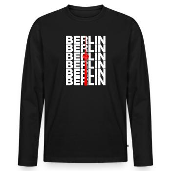 TOUR DE TÉLÉVISION DE BERLIN, ALEX POINT DE REPÈRE DIT EST BERLIN - T-shirt manches longues Premium bio Homme - noir - Devant - Nico (187cm)