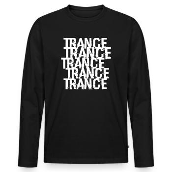 Trance-Typographisches Muster - Männer Premium Bio Langarmshirt - Schwarz - Vorne - Nico (187cm)